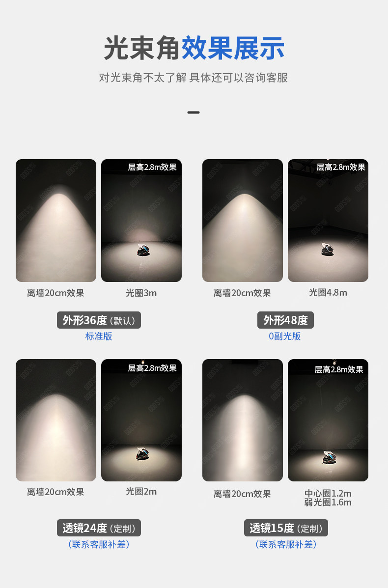 【弹簧款】全光谱射灯95mm开孔大功率防眩铝扣板蜂窝大板专用吊顶 图文详情 23