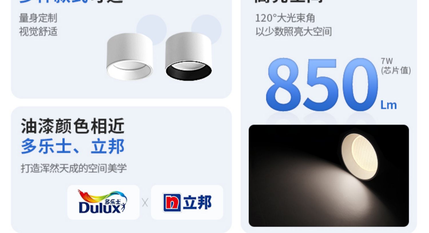 明装侧发光筒灯侧面led灯带防眩护眼天花灯家用客厅智能无主灯 图文详情 17