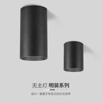 Black surface mounted anti-glare spot light downlight ceiling led barrel free opening ceiling Living room Bedroom entrance aisle COB