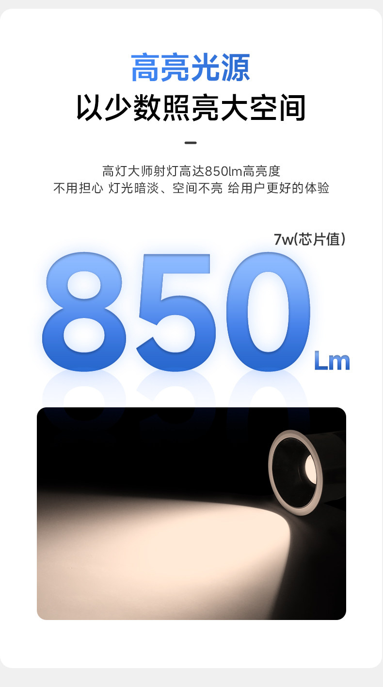 【国补】高灯大师射灯深杯防眩光嵌入式cob天花全光谱筒灯无主灯 图文详情 15