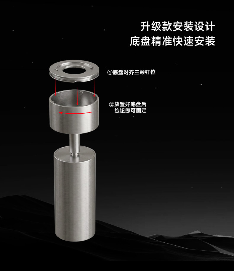 包豪斯明装射灯不锈钢银色中古工业可调节角度客厅天花极简无主灯 图文详情 22