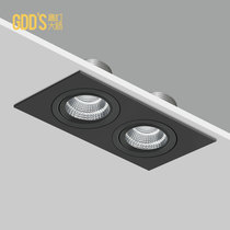 GDDS double-headed black square spot light LED two-headed dare light cob grille light Book downlight Living room background wall