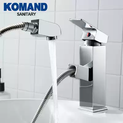 Komanda draw basin faucet bathroom stretchable all copper cold and hot washbasin bathroom cabinet basin faucet