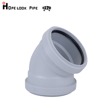 Hot sale plastic pipe tap water pipe PP high temperature silent drain pipe 45 ° elbow double flaring