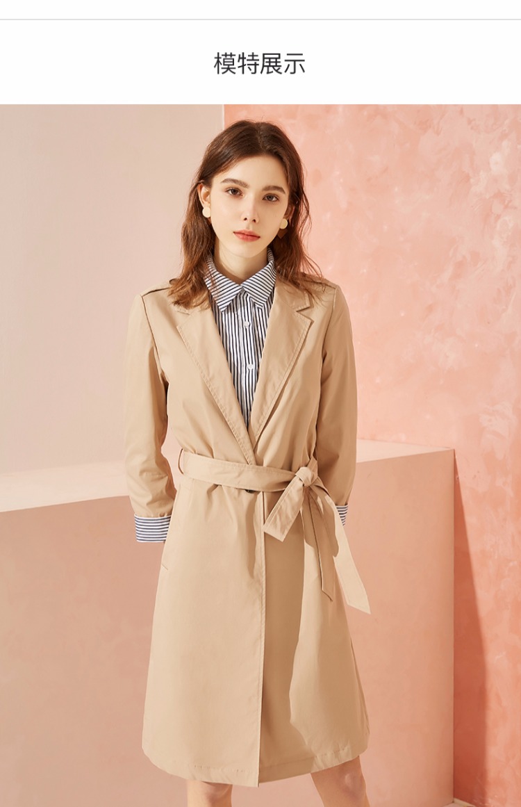 Áo khoác lửng nữ sinh Hàn Quốc 2019 áo khoác nữ mùa xuân kaki eo dài - Trench Coat mẫu áo khoác nữ đẹp