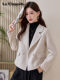 La Chapelle small high-end temperament unique chic double-sided woolen coat short woolen suit jacket women winter
