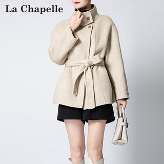 La Chapelle 2026 Winter New Collection Petite Double-Sided Wool Coat Mid-Length with Belt and Waist-Tightening Design