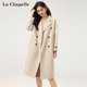 La Chapelle Wool Coat Women's 2024 Spring New Hepburn Style Over-the-Knee Versatile Retro Wool Coat