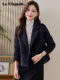La Chapelle small high-end temperament unique chic double-sided woolen coat short woolen suit jacket women winter