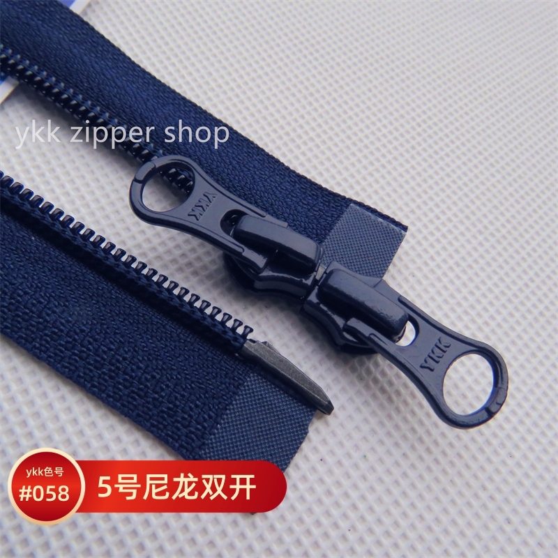 No. 5 Ykk Nylon Double Zipper ● 50-100cm ● Navy Blue down Jacket, Coat, Sweater, Cardigan, Cotton-Padded Jacket