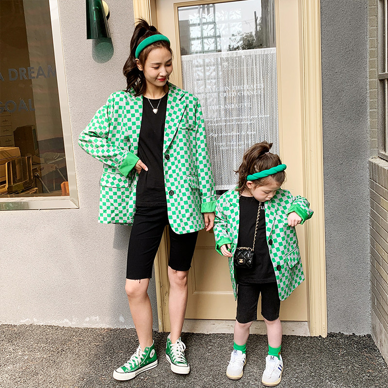 Special pro-submount Fried Street 2022 New Tide Mother-son Dress Mother Women Dress Spring Dress Suit Foreign Pie Spring and Autumn Jacket Jacket