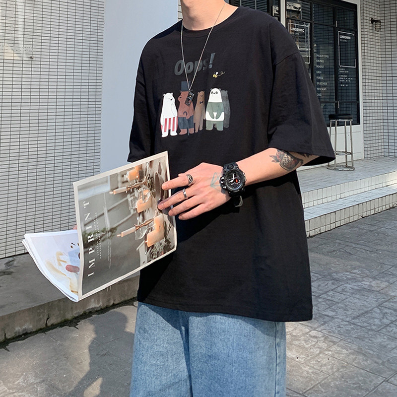 Guys short sleeves T-shirt trendsetto summer half sleeves 100 hitch-port wind design for a small crowd of clothes men's clothing