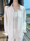 Old Money Style Linen Shirt Suit for Women 2025 Summer New Casual Loose Sun Protection Wide-Leg Pants Two-Piece Set