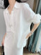 Old Money Style Linen Shirt Suit for Women 2025 Summer New Casual Loose Sun Protection Wide-Leg Pants Two-Piece Set