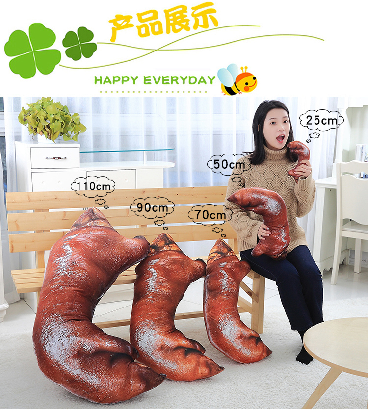 Âm thanh rung động với tiếng kêu của lợn lợn chân gà lớn thực phẩm gối búp bê đồ chơi mô phỏng đồ chơi snack vui nhộn búp bê 3d quà tặng nam - Đồ chơi mềm bán đồ chơi trẻ em