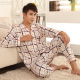 Mùa xuân và mùa thu mens trẻ bộ đồ ngủ dài tay bông trung niên mens pajamacard mens mùa hè quần áo nhà thiết.