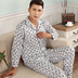 Mùa xuân và mùa thu mens trẻ bộ đồ ngủ dài tay bông trung niên mens pajamacard mens mùa hè quần áo nhà thiết. 