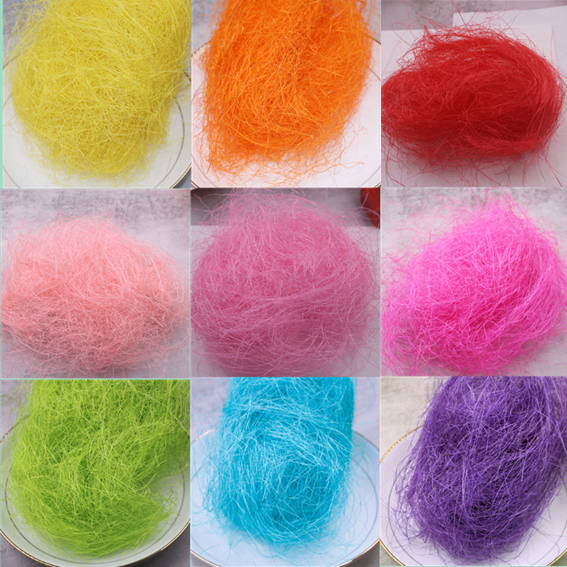 Raffia Hemp Silk Gift Box Filler Wedding Venue Festive Scene Decoration Colorful Hemp Silk Filler