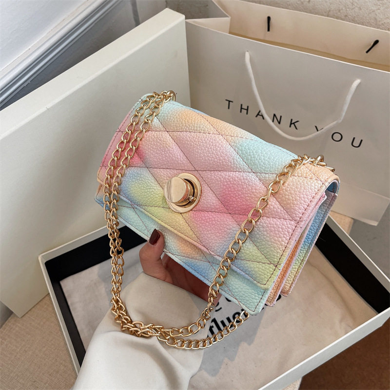 High level Sensation Pets SHOULDER BAG SMALL SQUARE BAG LIGHT HAND SLOPED SATCHEL SATCHEL BAG NETS RED TIDE HAN EDITION PACKAGE BAG