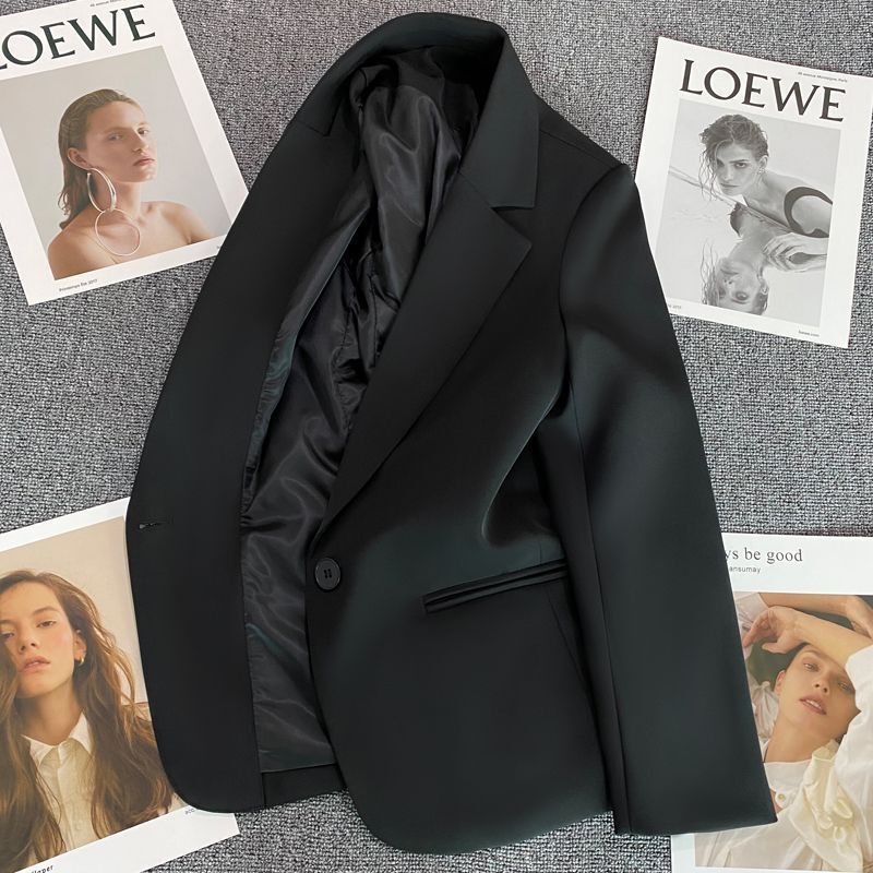 Korean Style Short White Blazer for Women, New Spring and Autumn Model, Korean Style Single-Button, Slimming and Versatile Small Suit