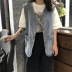 Kích thước lớn của phụ nữ mùa hè thả lỏng túi denim hoang dã 200 pounds chất béo mm Hồng Kông hương vị áo khoác sinh viên retro - Áo vest