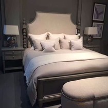 Spot American ART furniture Mori impression bed oak double bed 1 8m wedding bed French light luxury solid wood bed