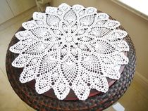 I love my home handmade crochet hook cotton lace hollow woven round tablecloth coaster boutique