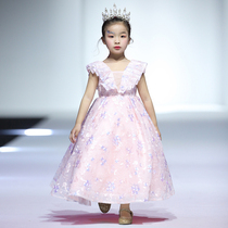 Childrens dress girl princess dress 2021 New Birthday High-end foreign-style flower girl wedding dress show piano costume