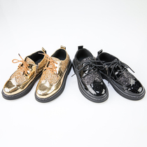 Xilong rabbit boy dress shoes black British style 2021 new catwalk performance suit childrens suit shoes