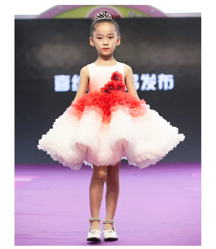 Cô gái mặc váy sinh nhật trẻ em váy hoa cô gái nhỏ cô chủ trang phục cậu bé lớn catwalk trang phục mùa hè - Váy trẻ em quần áo trẻ con