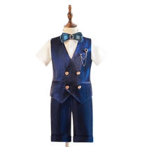 Boys dress summer short-sleeved vest childrens suit suit handsome host catwalk piano performance small suit