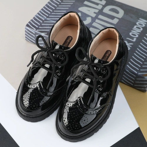 Туфли для мальчиков для кожаной обуви, детская обувь в английском стиле, черное платье, в британском стиле, подходит для подростков