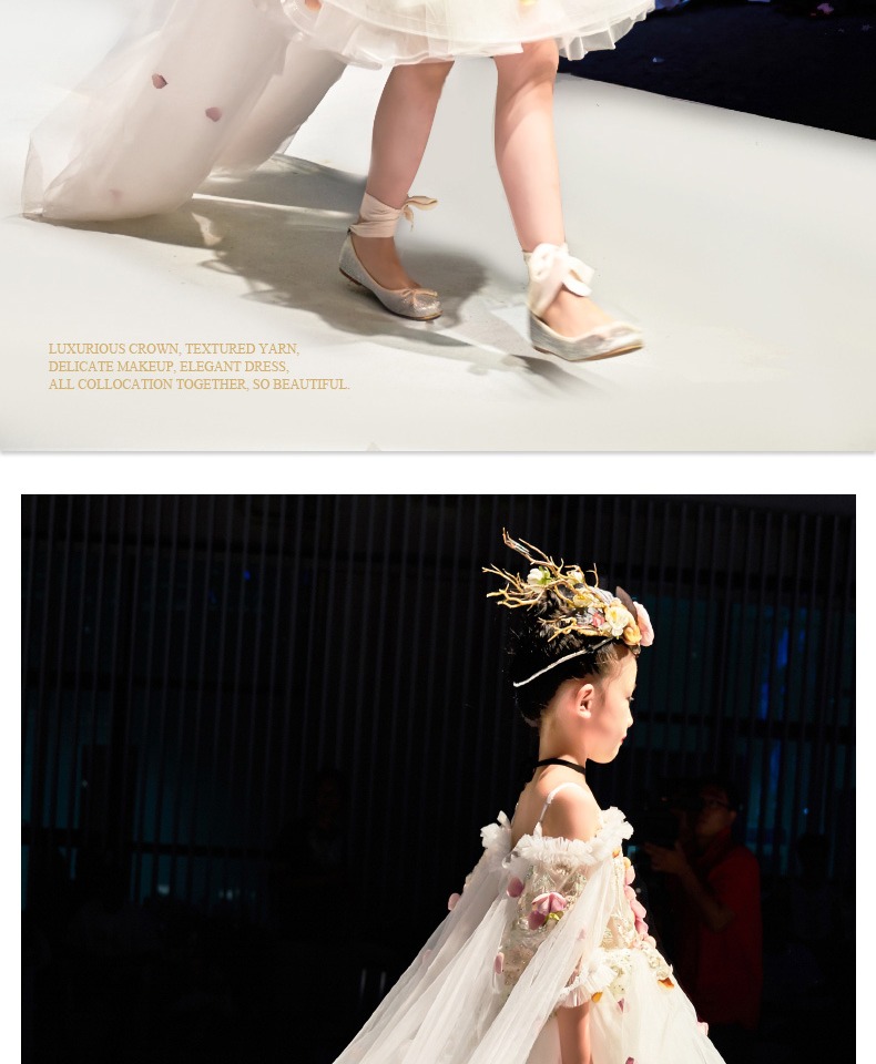 Trẻ em ăn mặc công chúa cô gái ăn mặc buổi tối trang phục piano mô hình sàn catwalk buổi tối váy sinh nhật pettiskirt váy cho bé gái 10 tuổi