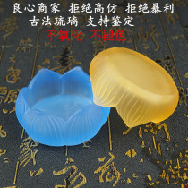 The Buddha ornaments ancient glass colorful waterlily candleholder butter candle lamp lotus lamp holder fo tang steady lamp holder