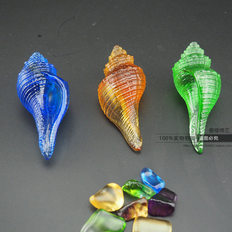 Tibetan Buddhist supplies Nepal imported glazed sea snail eight for the Buddha's pharails. 