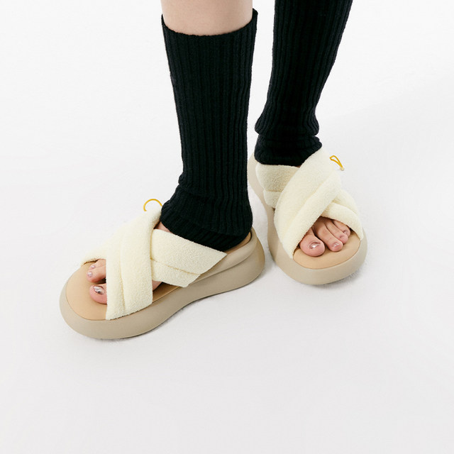 Lossinecho fashionable cross-strap thick-soled slippers spring and summer new CHENSHOP ຍີ່ຫໍ້ອອກແບບ