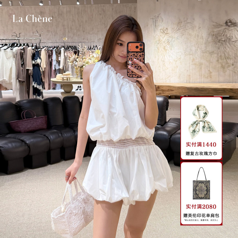 Cnleewei New Product 26 Spring/Summer Off-Shoulder Bubble Jumpsuit Niche Versatile Jumpsuit Chenshop Collection Store