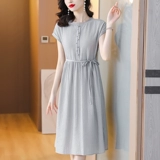 Элитное изысканное летнее платье, длинная юбка, яркий броский стиль, изысканный стиль, средней длины, по фигуре