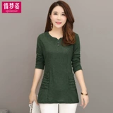 Модная осенняя утепленный лонгслив для матери, по фигуре, в западном стиле