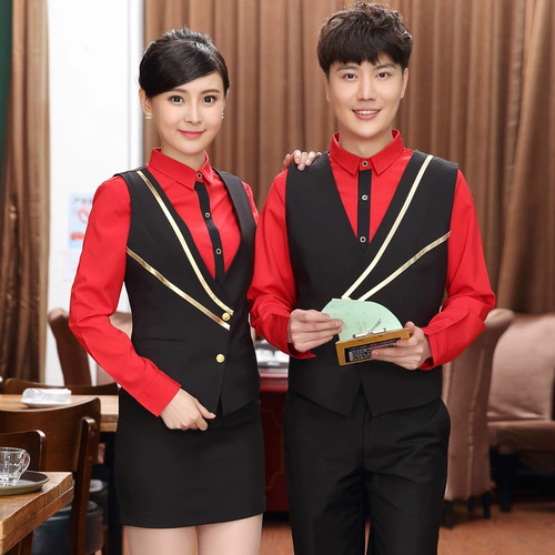 Летняя одежда для работы, униформа, рубашка, кофейный жилет, короткий рукав