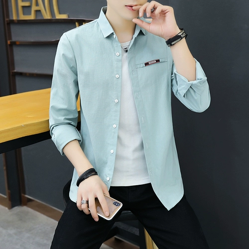 Рубашка, демисезонная трендовая куртка, в корейском стиле