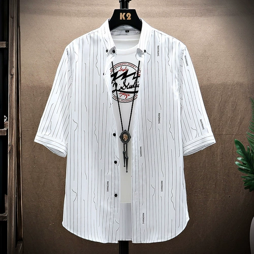 Летняя трендовая рубашка, подходит для подростков, в корейском стиле, облегающий крой