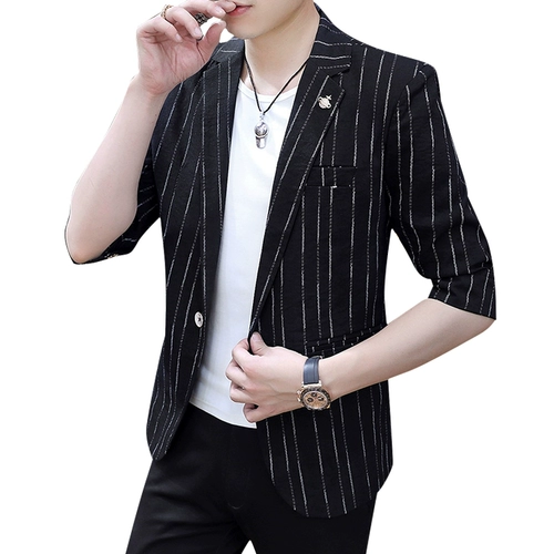 Летняя мужская тонкая куртка, трендовый пиджак классического кроя для отдыха