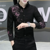 Флисовая рубашка для отдыха, трендовая куртка, облегающий крой, в корейском стиле, цветочный принт, подходит для подростков