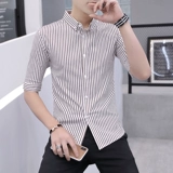 Летняя трендовая рубашка для отдыха, облегающий крой, в корейском стиле