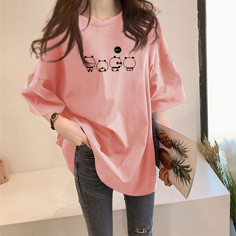 1069 × Pinkwhite T-shirt female Short sleeve ins Foreign style summer 2021 new pattern Korean version easy Versatile Best friend jacket tide