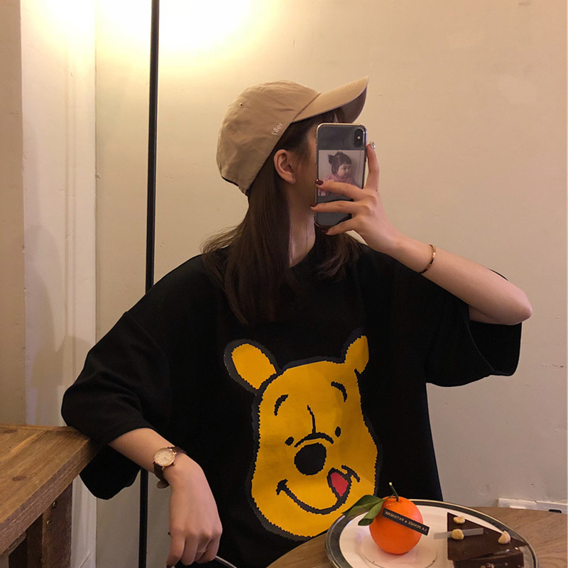 2 × BlackKorean version easy Short sleeve Medium and long term T-shirt Port style Show thin Women's wear 2021 new pattern Europe and America ins tide upper clothes white