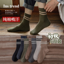 Socks mens mid-tube summer thin fashion sports deodorant sweat-absorbing basketball socks Pure cotton high-top long tube summer stockings