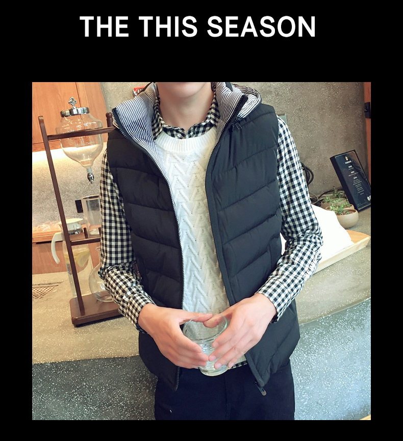 Áo vest cotton giản dị cho nam mùa thu đông áo khoác ghi lê nam