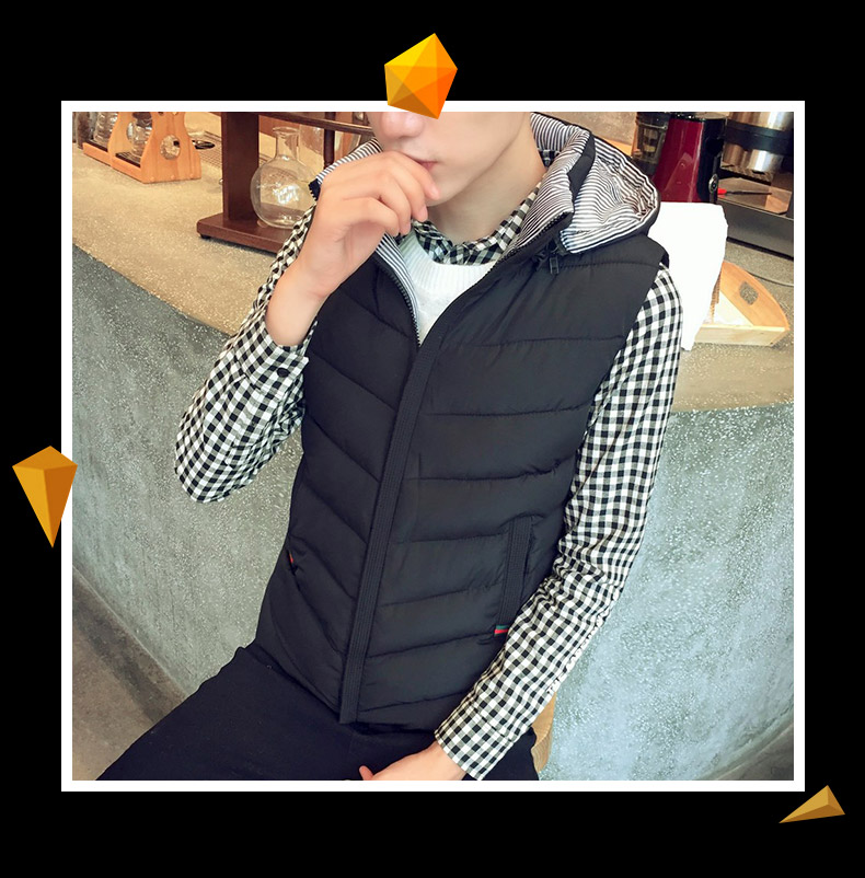 Áo vest cotton giản dị cho nam mùa thu đông áo khoác ghi lê nam
